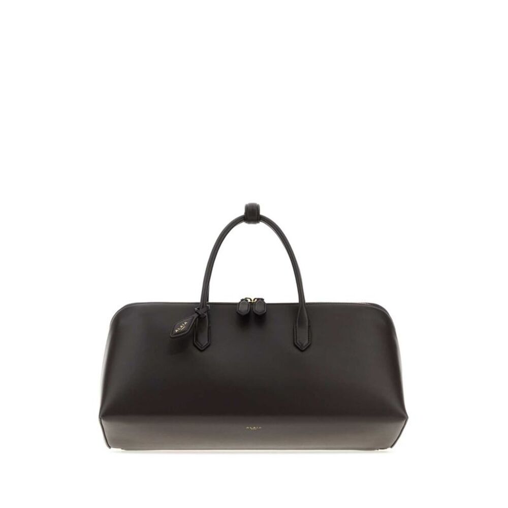 Alaia Women Dark Brown Leather Medium Delta Handbag